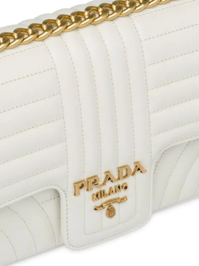 Shop Prada Diagramme Medium Shoulder Bag In White