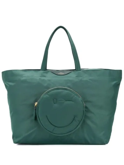 Shop Anya Hindmarch Chubby Wink Large Tote In Green