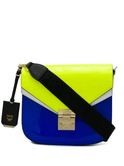 Shop Mcm Colour Block Cross Body Bag In Yellow