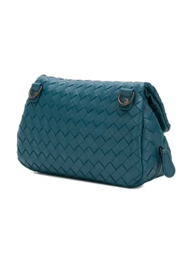 Shop Bottega Veneta Mini Messenger Bag - Blue