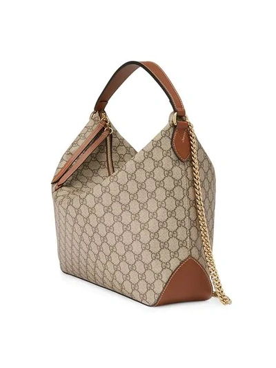 Shop Gucci Grosse Gg Supreme Hobo In Neutrals