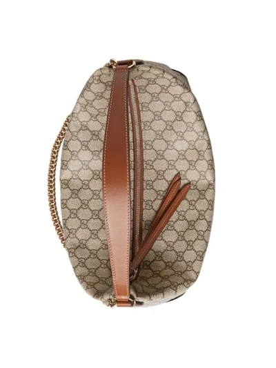 Shop Gucci Grosse Gg Supreme Hobo In Neutrals