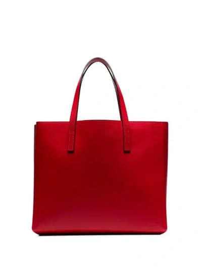 VALENTINO RED SMALL LEATHER TOTE BAG - 红色