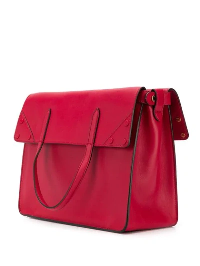 Shop Fendi Ff  Slip Large Shoulder Bag In Red
