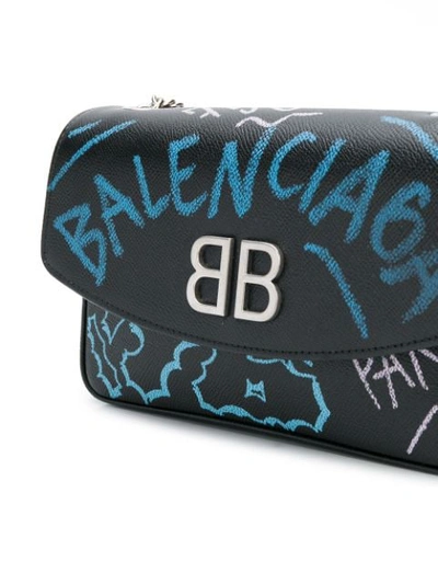 Shop Balenciaga Bb Chain Wallet - Black