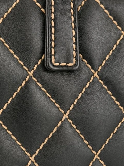 Pre-owned Chanel 2004-2005 Wild Stitch Quilted Tote Bag In Black