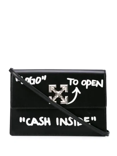 Shop Off-white Jitney 2.8 Graffiti Shoulder Bag In Black