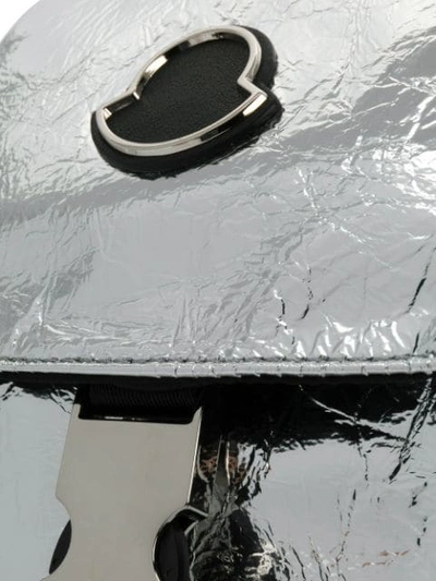 Shop Moncler Rucksack Im Metallic-look In Silver