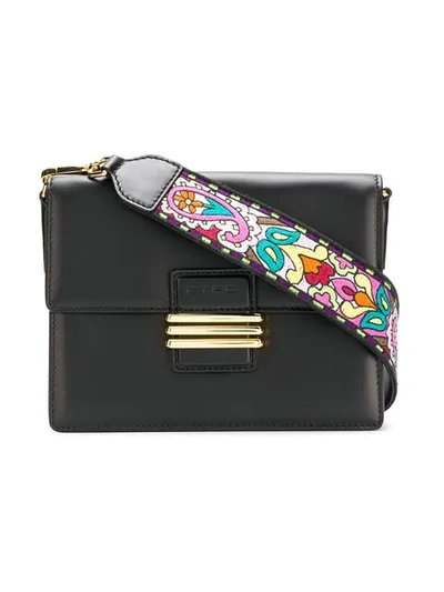 Shop Etro Embroidered Strap Cross In Black