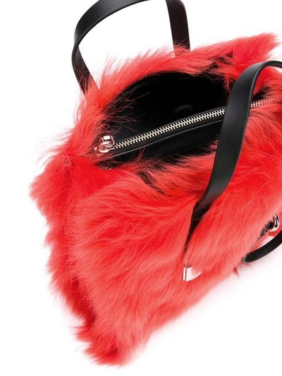 Shop Marc Jacobs The Fur Mini Grind Tote In Red