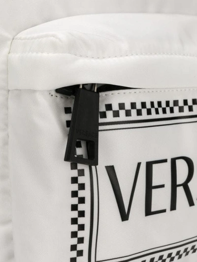 Shop Versace Printed Classic Backpack In White