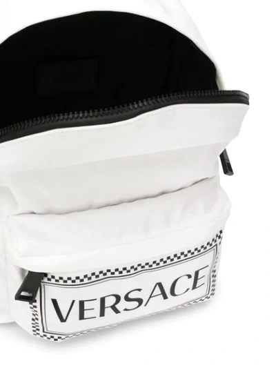 Shop Versace Printed Classic Backpack In White