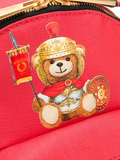 Shop Moschino Mini Teddy Bear Backpack In Red