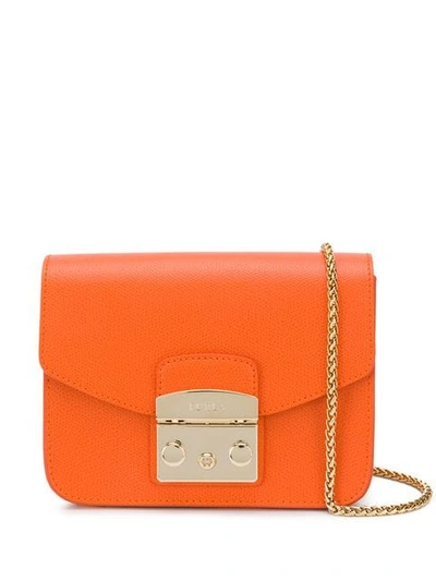 Shop Furla Metropolis Mini Crossbody Bag In Orange