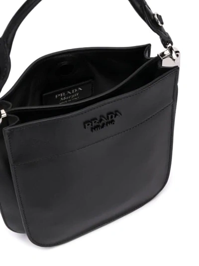 Shop Prada Logo Plaque Tote Bag In Black