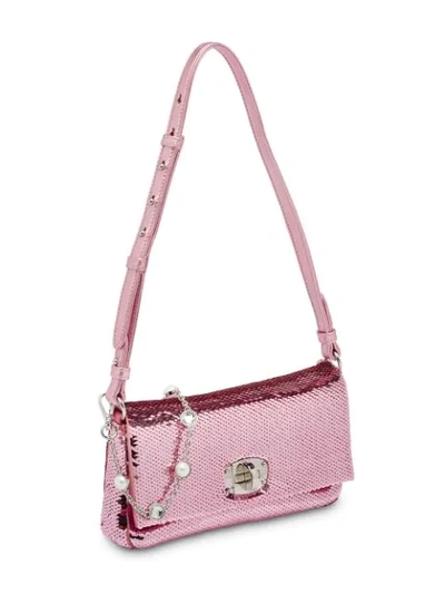 Shop Miu Miu Pink Sequin Shoulder Bag