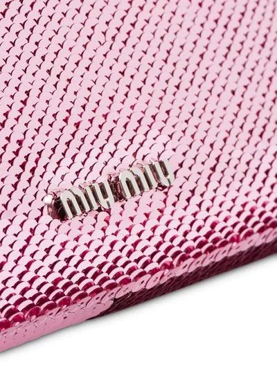 Shop Miu Miu Pink Sequin Shoulder Bag