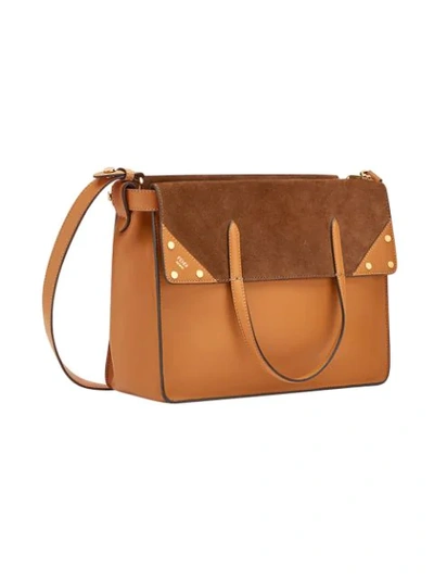 Shop Fendi Regular  Flip Tote Bag In Brown