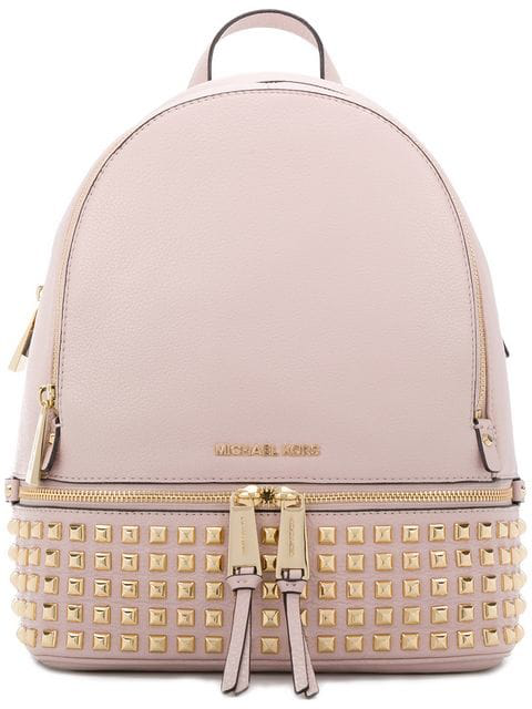michael kors pink backpack with studs