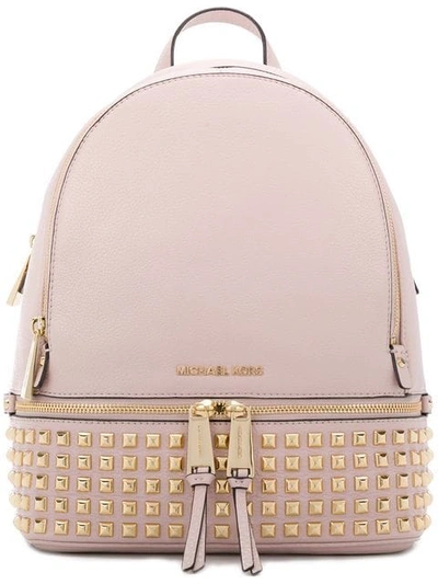 Shop Michael Michael Kors Rhea Studded Backpack In Pink