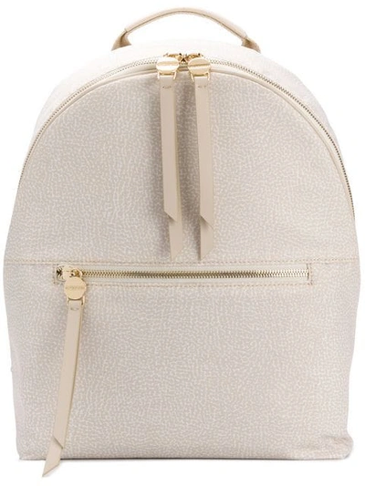 Shop Borbonese Classic Zipped Backpack In Neutrals