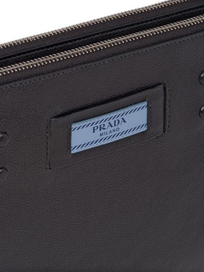 Shop Prada Etiquette Leather Bag In Black