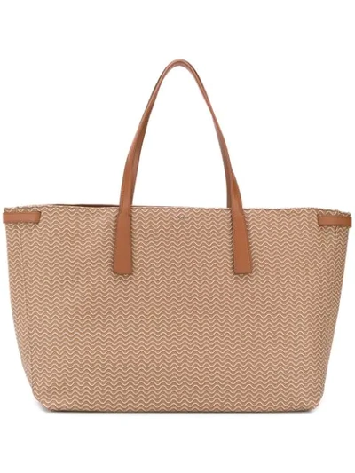 Shop Zanellato Textured Large Tote Bag In Brown
