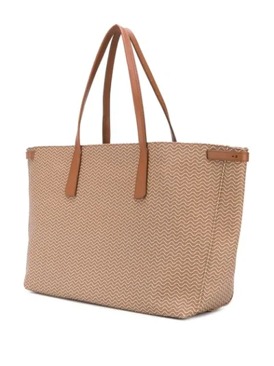 Shop Zanellato Textured Large Tote Bag In Brown