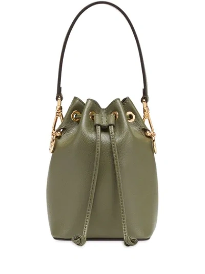 Shop Fendi Mini Mon Tresor Bucket Bag In Green