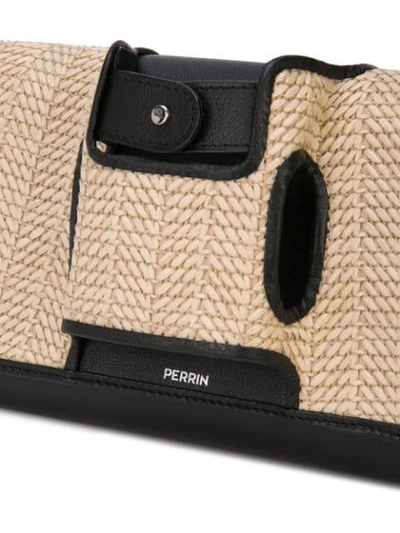 Shop Perrin Paris Two-tone Clutch Bag In Black