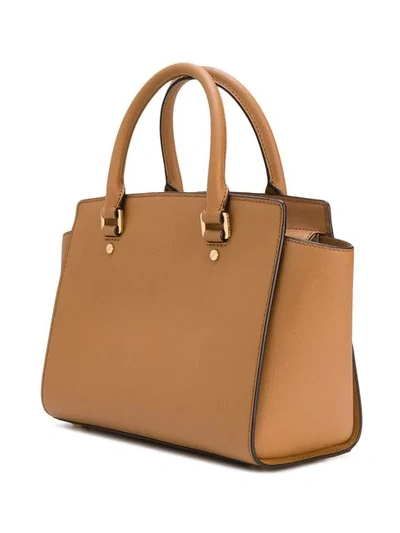 Shop Michael Kors Top Handles Tote Bag In Brown