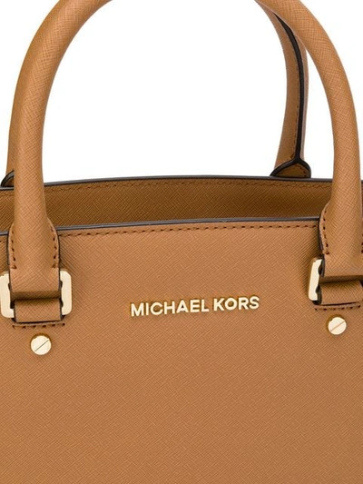 Shop Michael Kors Top Handles Tote Bag In Brown