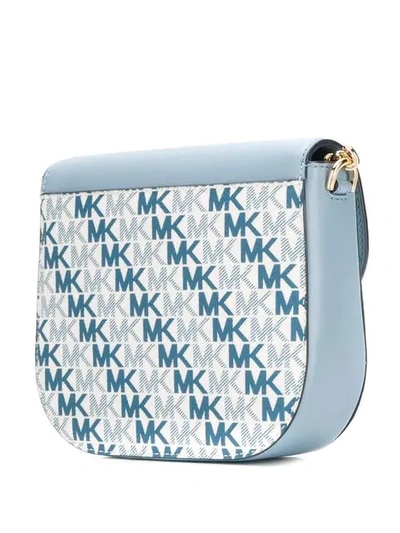 Shop Michael Michael Kors Dome Monogram Crossbody Bag - Blue