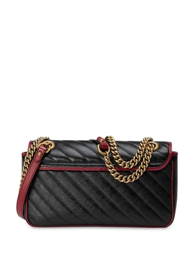 Shop Gucci Gg Marmont Shoulder Bag In Black