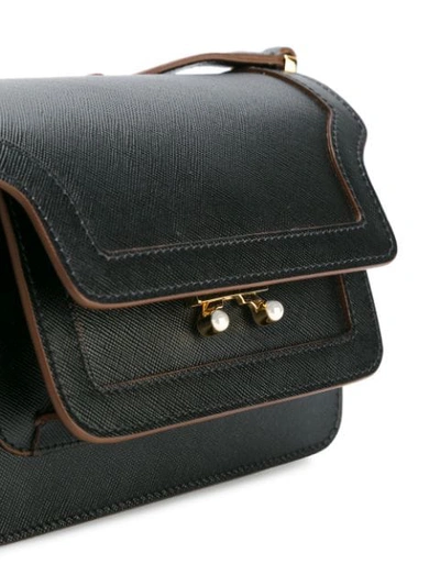 Shop Marni Trunk Mini Shoulder Bag In Black