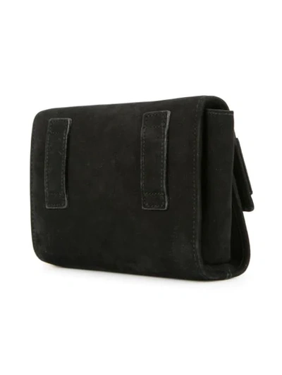 Pre-owned Ferragamo Vara Bow Chain Shoulder Bum Bag In Black