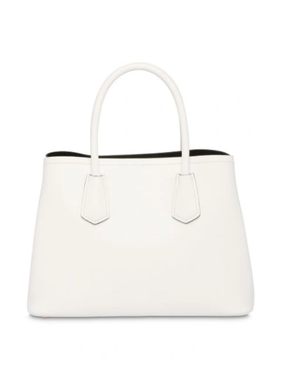 Shop Prada Small Double Bag - White