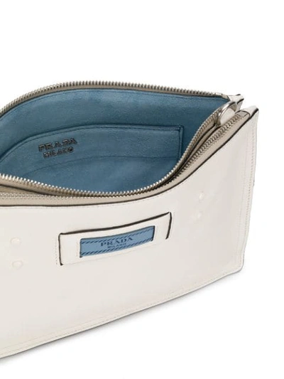 Shop Prada Square Shoulder Bag In White