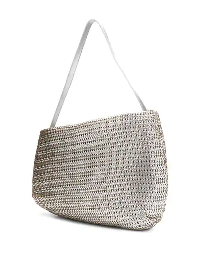 Shop Marsèll Woven Style Satchel Bag In Silver