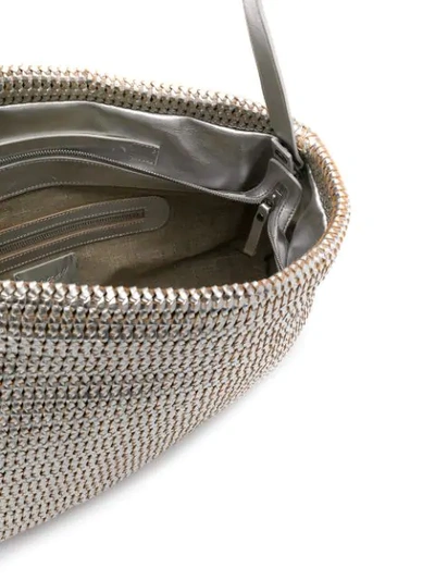 Shop Marsèll Woven Style Satchel Bag In Silver