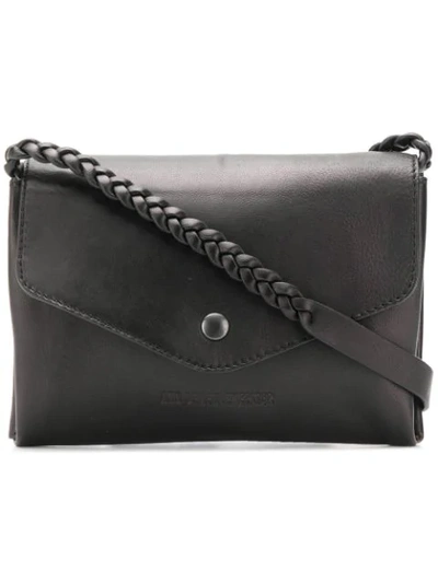 Shop Ann Demeulemeester Braided Strap Shoulder Bag In Black