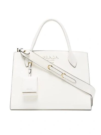 Shop Prada Handtasche Mit Logo In White