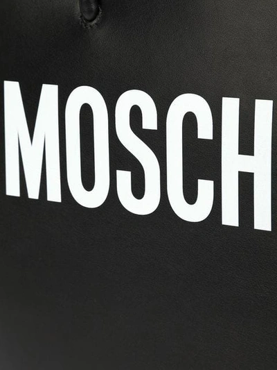 Shop Moschino Square Logo Shopper Tote In Black