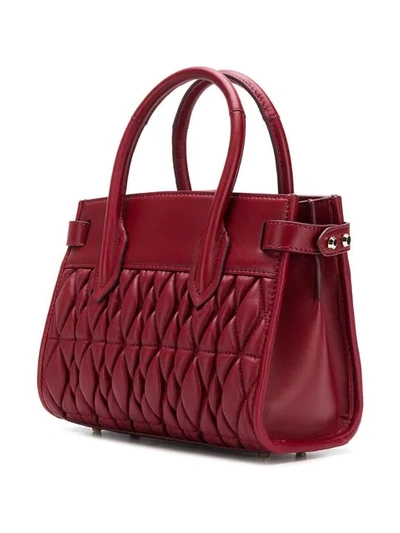 Shop Furla Pin Quilted Tote In Red