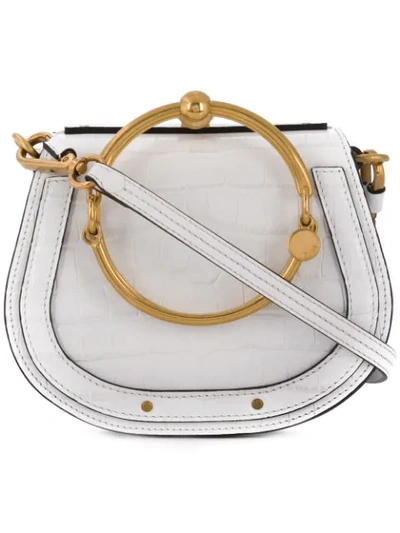 Shop Chloé Small Nile Bracelet Bag In White