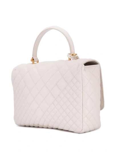 Shop Versace Quilted Icon Shoulder Bag In White