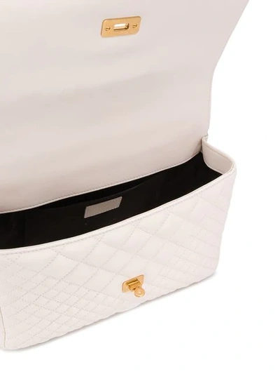 Shop Versace Quilted Icon Shoulder Bag In White