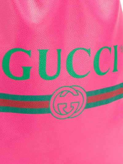 Shop Gucci Logo Printed Backpack In Pink