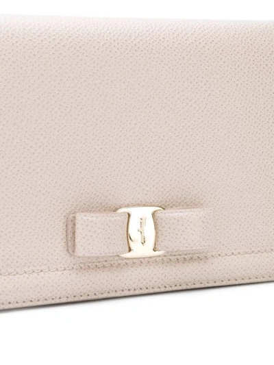 Shop Ferragamo Vara Clutch Bag In Neutrals