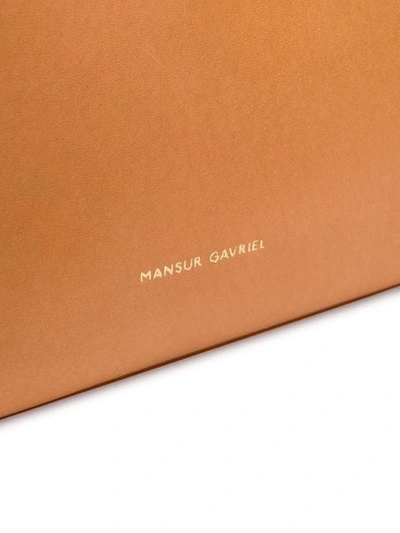 Shop Mansur Gavriel Elegant Leather Tote Bag In Brown